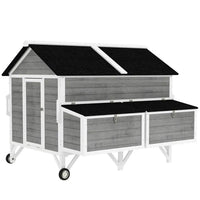 HKM-8676669 Spacious Chicken Coop with Nesting Boxes and Easy Mobility - Fits 5-8 Chickens