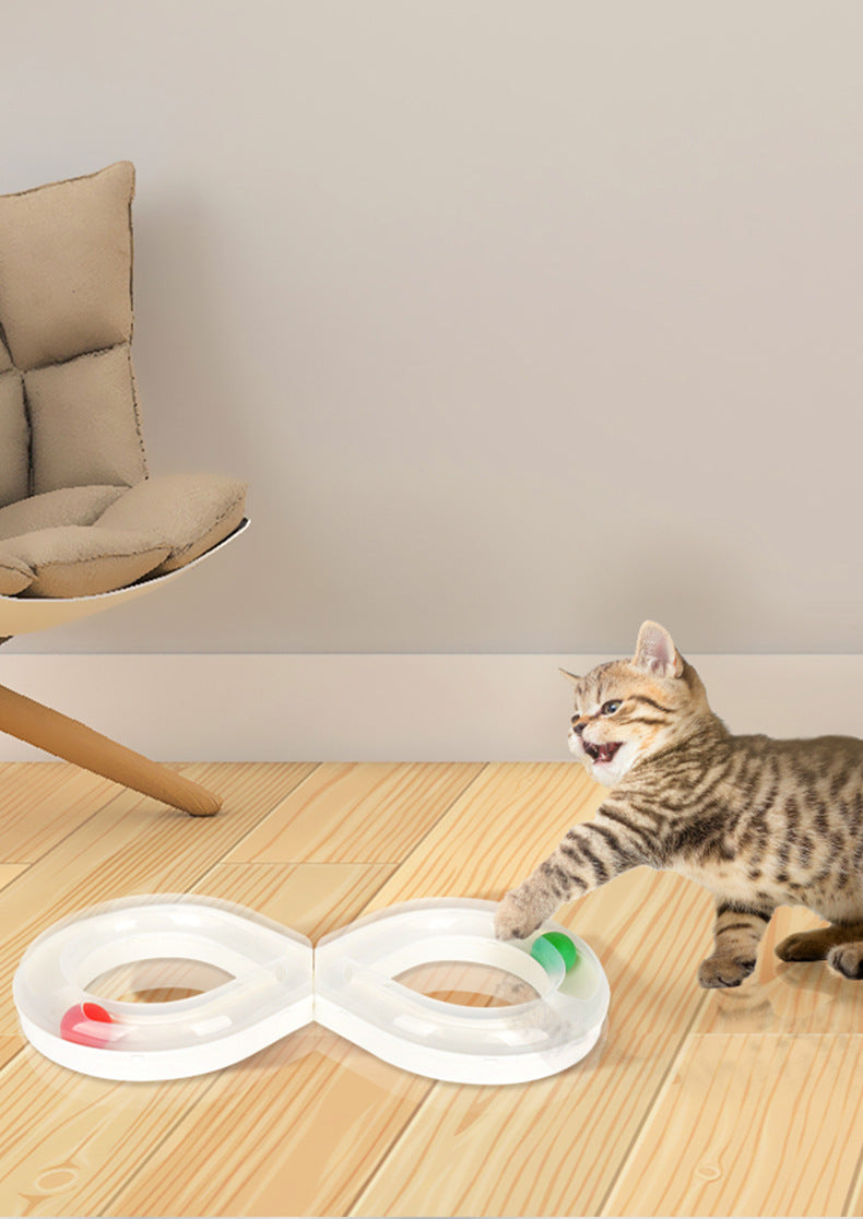 HKM-8678077 Interactive Cat Turntable Toy with Track Ball - Fun and Engaging Pet Activity Board
