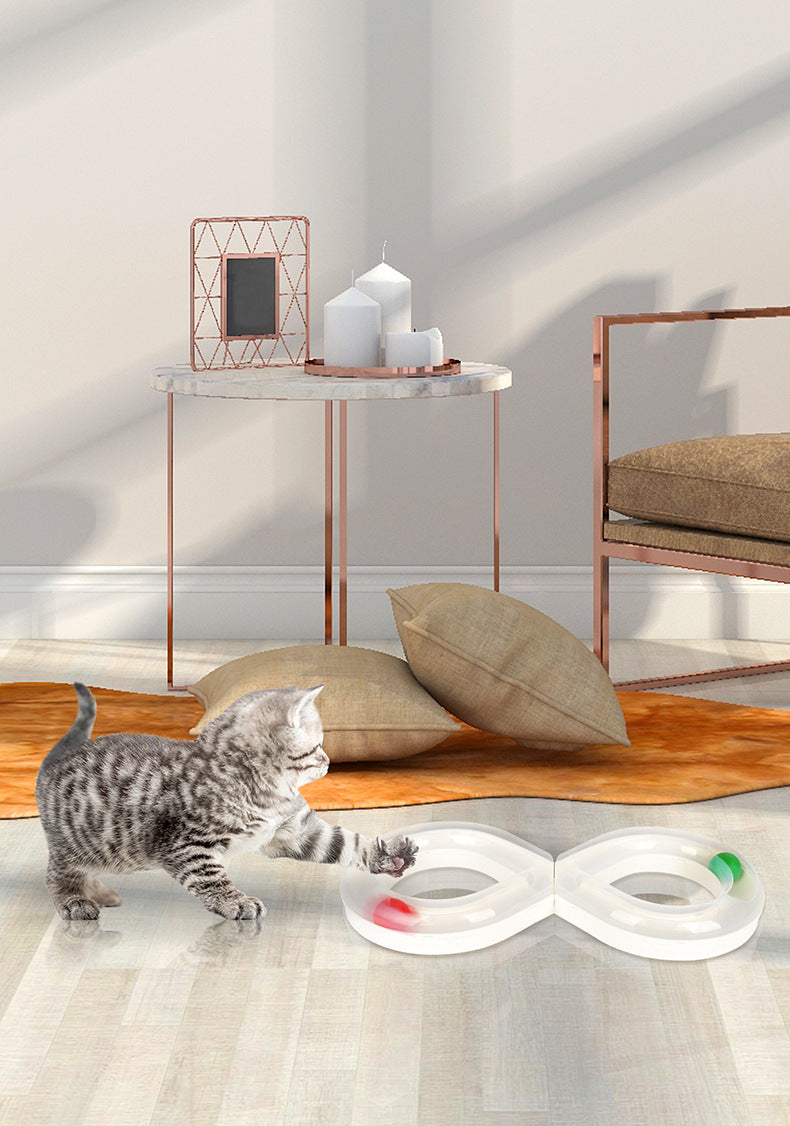 HKM-8678077 Interactive Cat Turntable Toy with Track Ball - Fun and Engaging Pet Activity Board