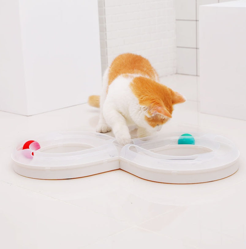 HKM-8678077 Interactive Cat Turntable Toy with Track Ball - Fun and Engaging Pet Activity Board