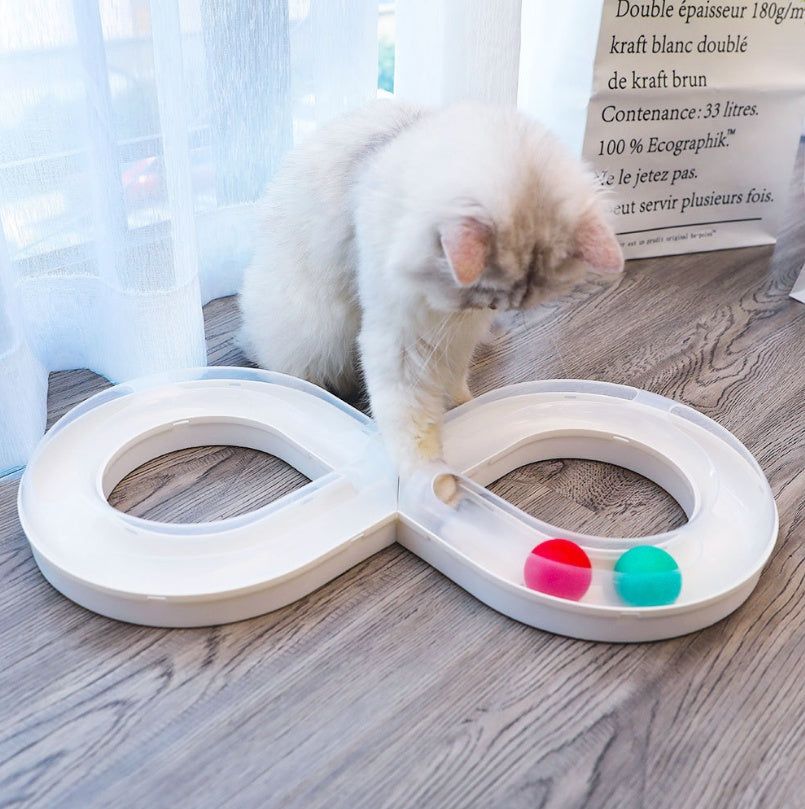 HKM-8678077 Interactive Cat Turntable Toy with Track Ball - Fun and Engaging Pet Activity Board