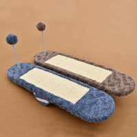 HKM-8678973 Seesaw Cat Scratch Board Toy in Royal Blue and Khaki for Playful Kittens