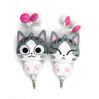 HKM-867923 Cartoon Telescopic Wired Earbud Headphones - 3.5mm Plug, PVC Earplug Material, 0.8m Cable
