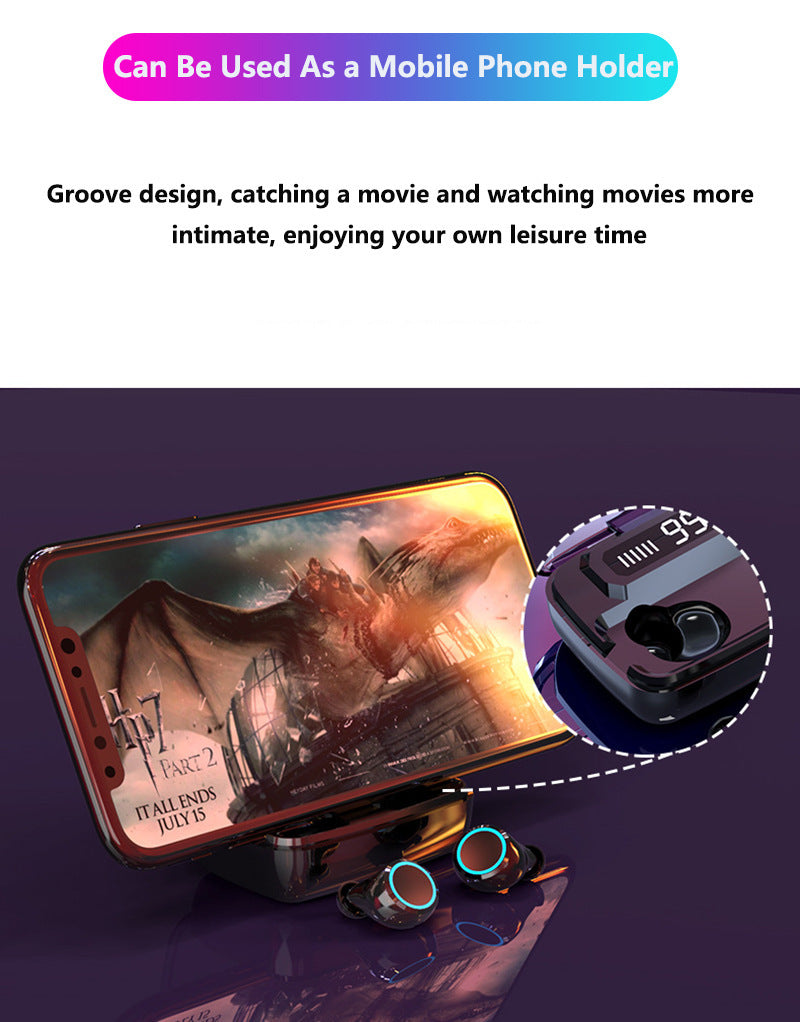 HKM-867923 Wireless Bluetooth Headset with Digital Power Display, Touch Control, Noise Isolation, and Sweatproof Design