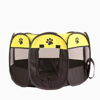 HKM-8680381 Folding Octagonal Pet Fence with Waterproof Oxford Cloth and Anti-Mosquito Mesh for Cats and Dogs