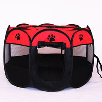 HKM-8680381 Folding Octagonal Pet Fence with Waterproof Oxford Cloth and Anti-Mosquito Mesh for Cats and Dogs