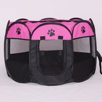 HKM-8680381 Folding Octagonal Pet Fence with Waterproof Oxford Cloth and Anti-Mosquito Mesh for Cats and Dogs