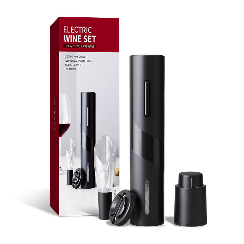 HKM-868115 USB Rechargeable Electric Bottle Opener with Chargeable Corkscrew Set - Multiple Functions Included