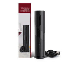 HKM-868115 USB Rechargeable Electric Bottle Opener with Chargeable Corkscrew Set - Multiple Functions Included