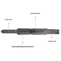 HKM-8681405 Stylish Leather Dog Collar with Rivets in Various Colors and Sizes