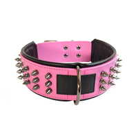 HKM-8681405 Stylish Leather Dog Collar with Rivets in Various Colors and Sizes