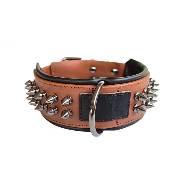 HKM-8681405 Stylish Leather Dog Collar with Rivets in Various Colors and Sizes