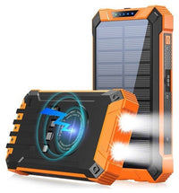 HKM-8681555 solar wireless power bank with LED readout and twin torch