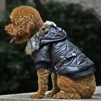 HKM-8682941 Medium Autumn & Winter Dog Coat with Fur Collar - Breathable, Comfortable Pet Clothing