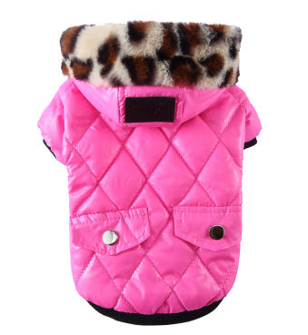 HKM-8682941 Medium Autumn & Winter Dog Coat with Fur Collar - Breathable, Comfortable Pet Clothing