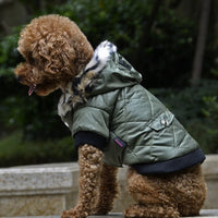 HKM-8682941 Medium Autumn & Winter Dog Coat with Fur Collar - Breathable, Comfortable Pet Clothing