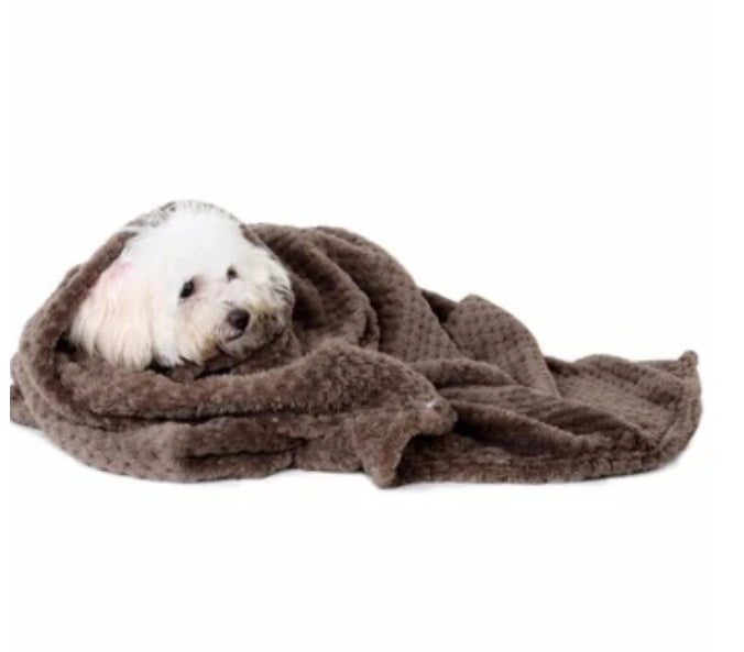 HKM-8685373 Cozy Pure Cotton Flannel Pet Blanket in Brown, Green, and Beige - 70x100 cm