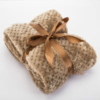 HKM-8685373 Cozy Pure Cotton Flannel Pet Blanket in Brown, Green, and Beige - 70x100 cm
