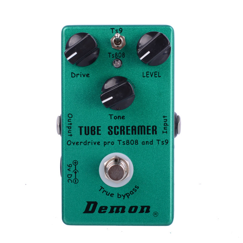 HKM-868563 Green Tube Screamer Guitar Effects Pedal with TS9/TS808 Modes, Volume, Tone, and Drive Controls