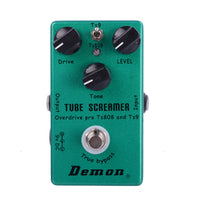 HKM-868563 Green Tube Screamer Guitar Effects Pedal with TS9/TS808 Modes, Volume, Tone, and Drive Controls