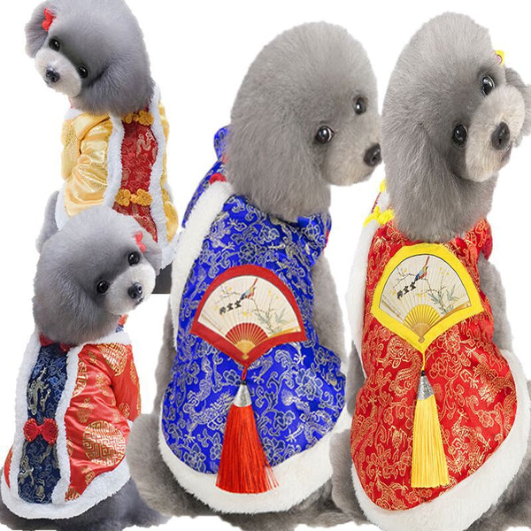 HKM-8686909 Chinese Style Tang Suit Costume for Dogs in Various Colors and Sizes