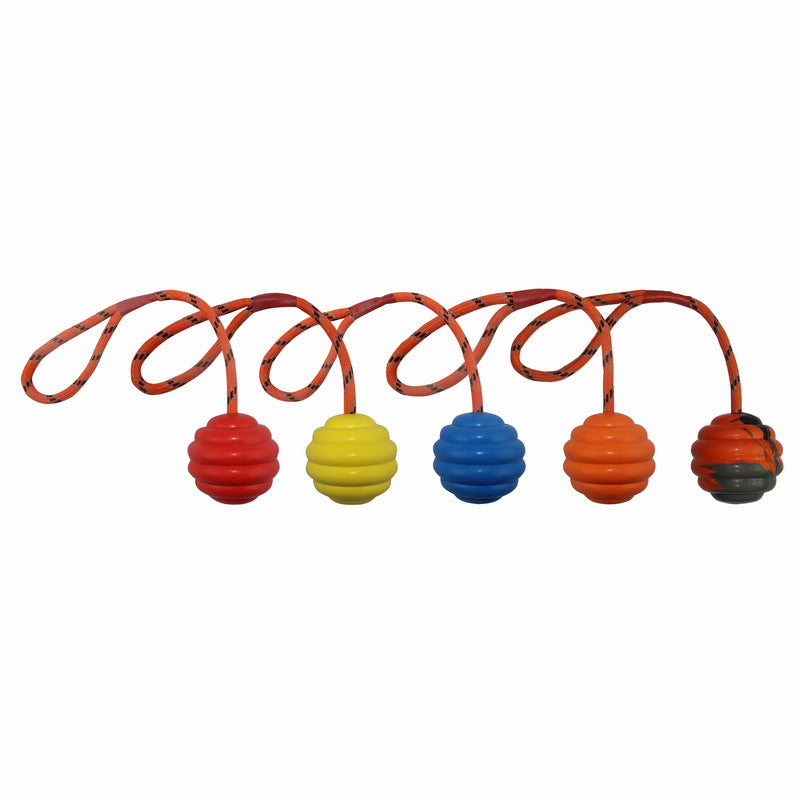 HKM-8687165 Multi-Color Rubber Molar Cleaning Knot Toy for Dogs - Interactive Bite-Resistant Pet Ball
