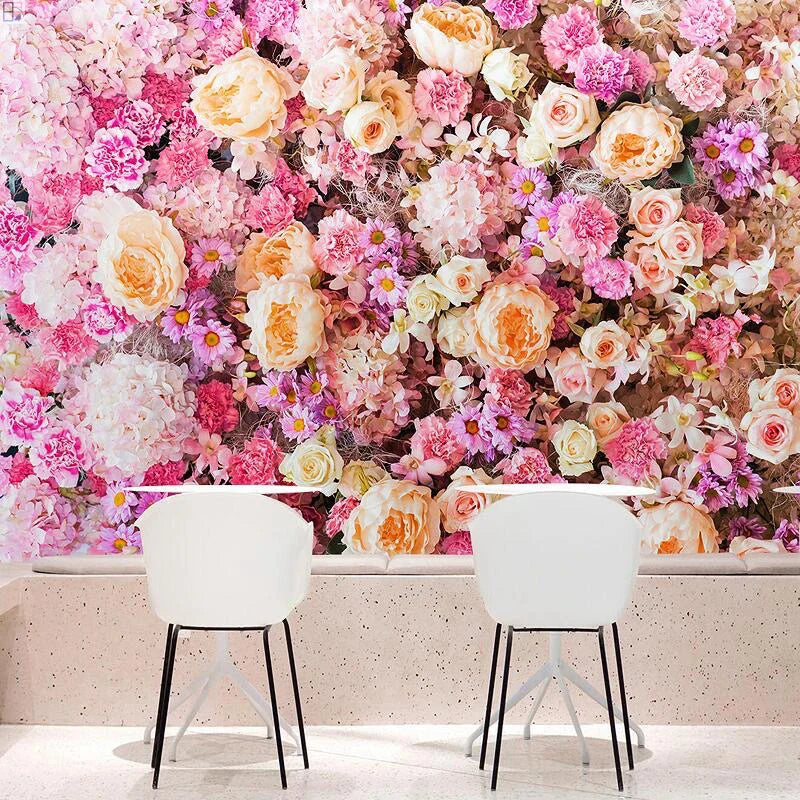 HKM-868755 Floral Non-Woven Fabric Wallpaper - Textured Removable Mural for Home Decoration (118 x 400 inches)