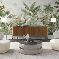 HKM-868755 Floral Non-Woven Fabric Wallpaper - Textured Removable Mural for Home Decoration (118 x 400 inches)
