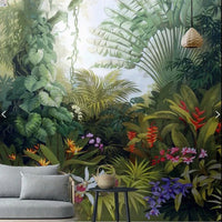 HKM-868755 Floral Non-Woven Fabric Wallpaper - Textured Removable Mural for Home Decoration (118 x 400 inches)
