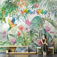 HKM-868755 Floral Non-Woven Fabric Wallpaper - Textured Removable Mural for Home Decoration (118 x 400 inches)