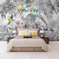 HKM-868755 Floral Non-Woven Fabric Wallpaper - Textured Removable Mural for Home Decoration (118 x 400 inches)