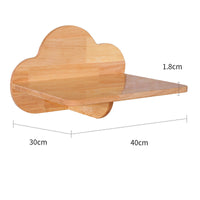 HKM-8687805 Solid Wood Wall-Mounted Cat Toy Platform with Sisal Grabbing Column and Grinding Board