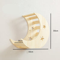 HKM-8687805 Solid Wood Wall-Mounted Cat Toy Platform with Sisal Grabbing Column and Grinding Board