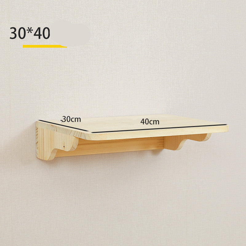 HKM-8687805 Solid Wood Wall-Mounted Cat Toy Platform with Sisal Grabbing Column and Grinding Board