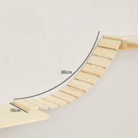 HKM-8687805 Solid Wood Wall-Mounted Cat Toy Platform with Sisal Grabbing Column and Grinding Board