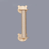 HKM-8687805 Solid Wood Wall-Mounted Cat Toy Platform with Sisal Grabbing Column and Grinding Board