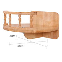 HKM-8687805 Solid Wood Wall-Mounted Cat Toy Platform with Sisal Grabbing Column and Grinding Board