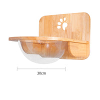 HKM-8687805 Solid Wood Wall-Mounted Cat Toy Platform with Sisal Grabbing Column and Grinding Board
