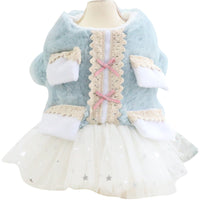 HKM-8688957 Cotton Princess Pettiskirt Dog Coat in Fruit Green and Pink