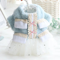 HKM-8688957 Cotton Princess Pettiskirt Dog Coat in Fruit Green and Pink
