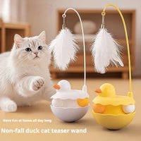 HKM-8689341 Interactive Duck-Shaped Cat Toy - Lightweight and Washable Fun Play Stick for Indoor & Outdoor Kittens