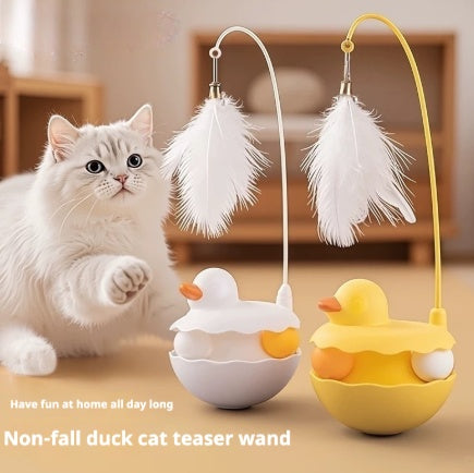 HKM-8689341 Interactive Duck-Shaped Cat Toy - Lightweight and Washable Fun Play Stick for Indoor & Outdoor Kittens