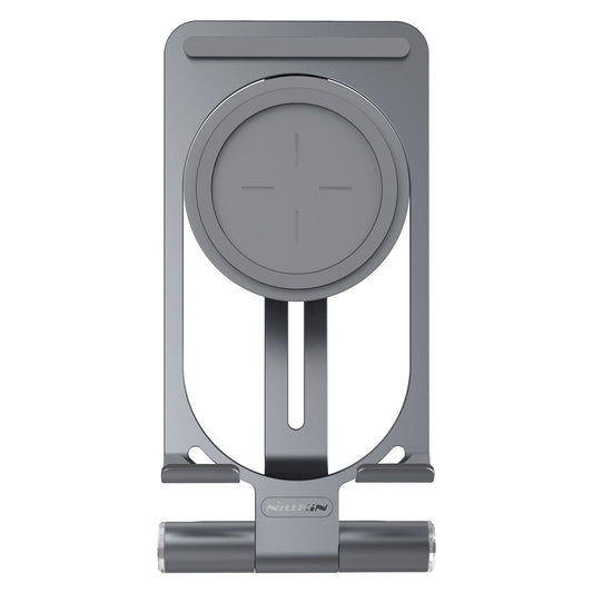 HKM-868947 Universal Wireless Charging Stand - Aluminum Alloy, Simple Style, Silver and Gray Finish