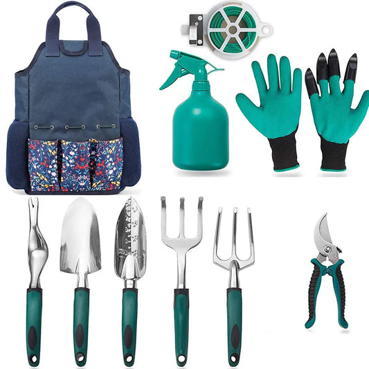 HKM-869075 All-in-One Gardening Tool Set for Efficient Planting, Pruning, and Lawn Maintenance