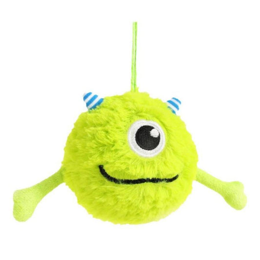 HKM-869075 Interactive Dog Teething Toy Ball for Dental Care and Play, Soft Plush and TPR, Bite Resistant, 12cm Diameter