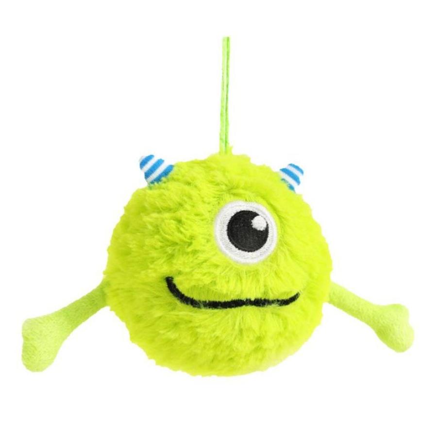 HKM-869075 Interactive Dog Teething Toy Ball for Dental Care and Play, Soft Plush and TPR, Bite Resistant, 12cm Diameter