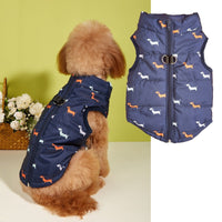 HKM-8690877 Warm Cartoon Dog Vest with Zipper and Traction Hole in Various Colors and Sizes