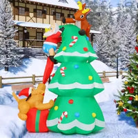 HKM-869331 7.3ft Waterproof Christmas Inflatable Santa Claus Outdoor Decoration