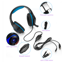 HKM-869395 Luminous Wired Gaming Headset with Microphone for Immersive Audio Experience