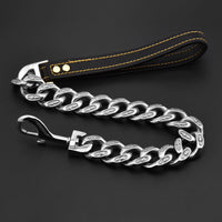 HKM-8694077 Stainless Steel Thick Dog Leash in Gold and White - 32MM Width, Multiple Lengths Available